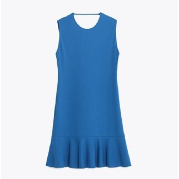 Zara NWT Electric Blue Open Back Dress with Ruffle and Frill Skirt Hem Small - Picture 5 of 12